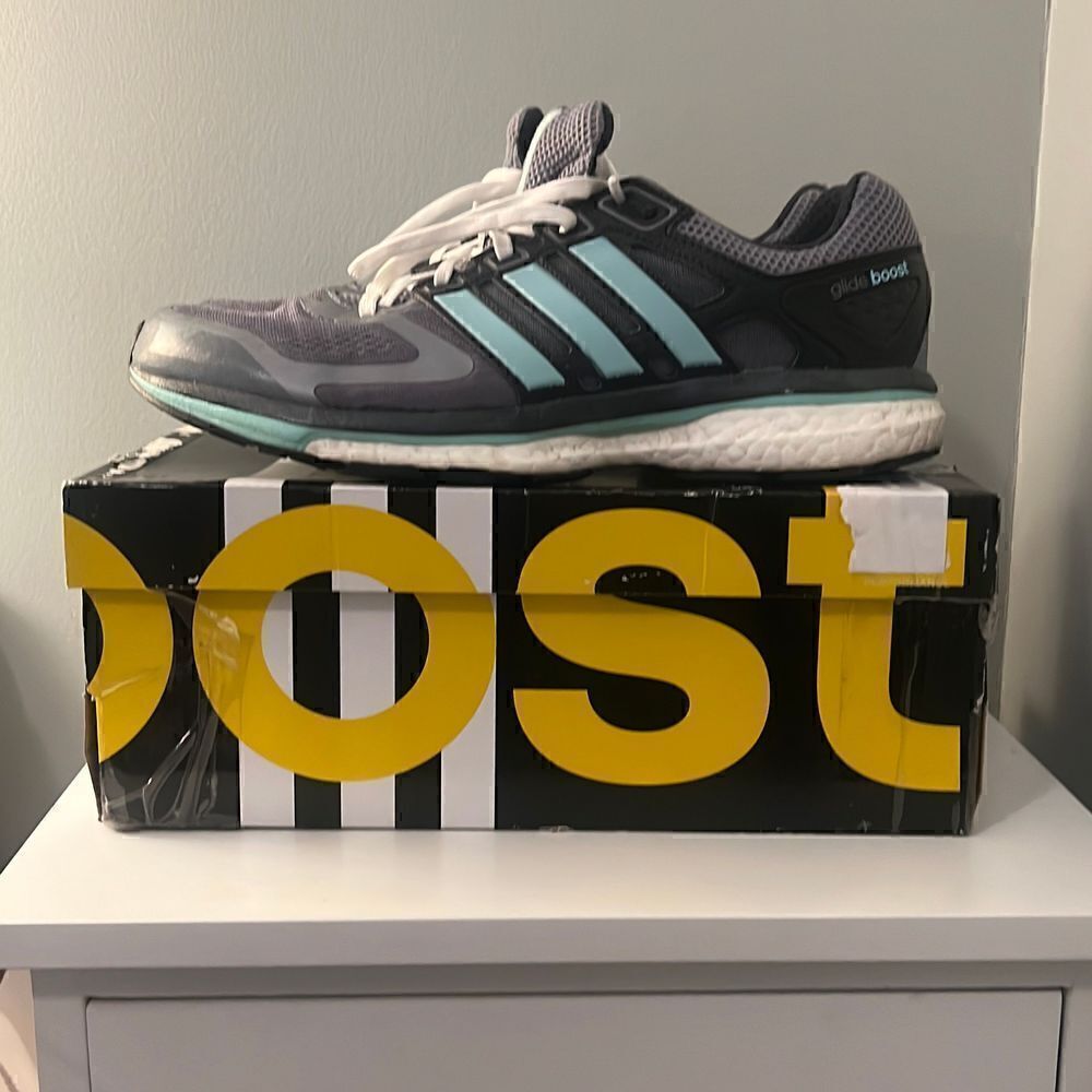 Gray & Blue Adidas Supernova Glide 6 Running Shoe